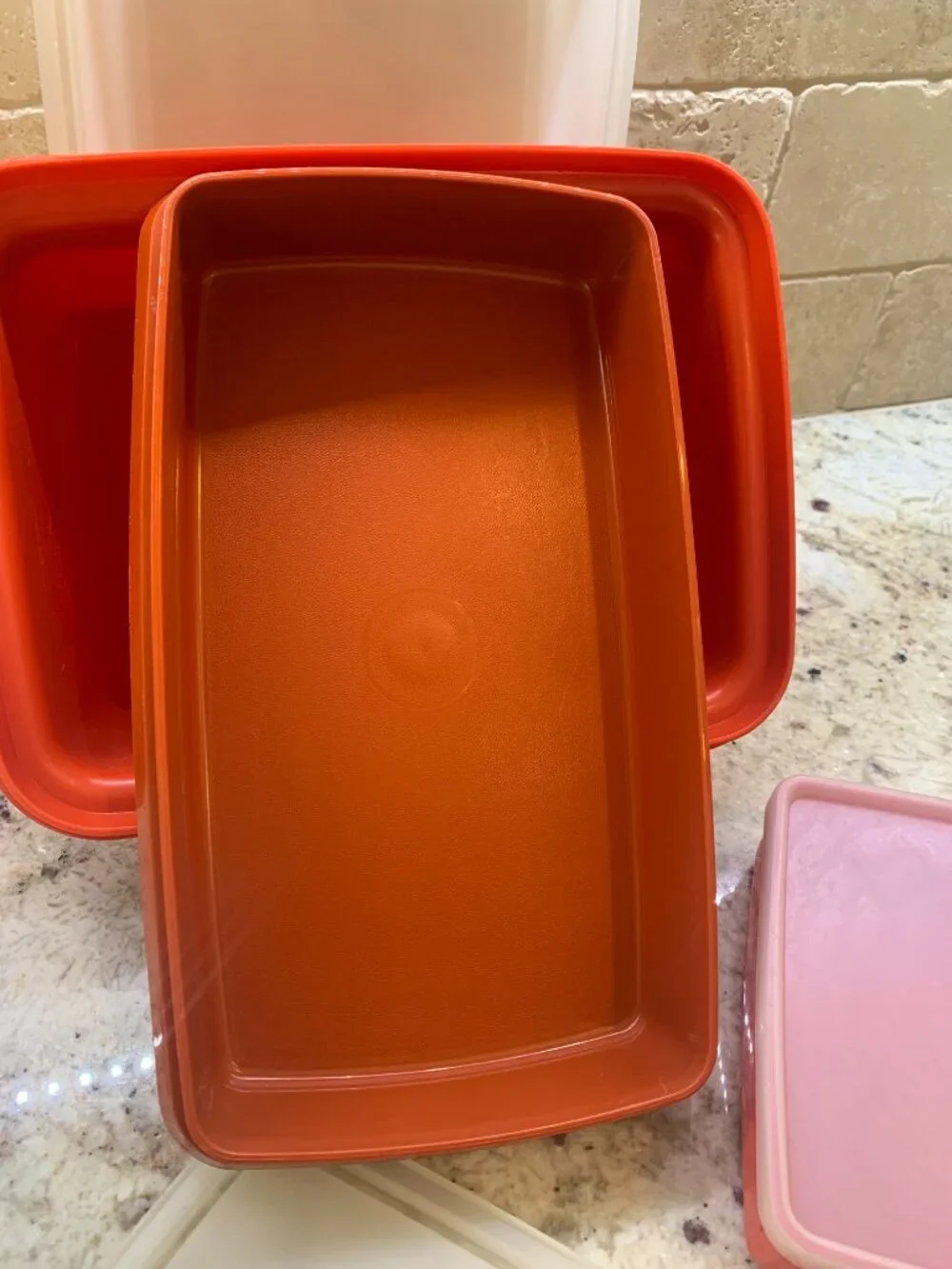 Tupperware Set of 3 containers Paprika